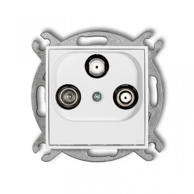 MINI Mechanizm gniazda abonenckiego 2 wyjścia SAT + TV biały mat 25MGSN - obrazek 1