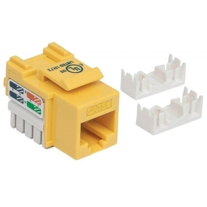 Moduł Keystone RJ45 UTP Cat5e Żółty Punch‑Down - obrazek 2