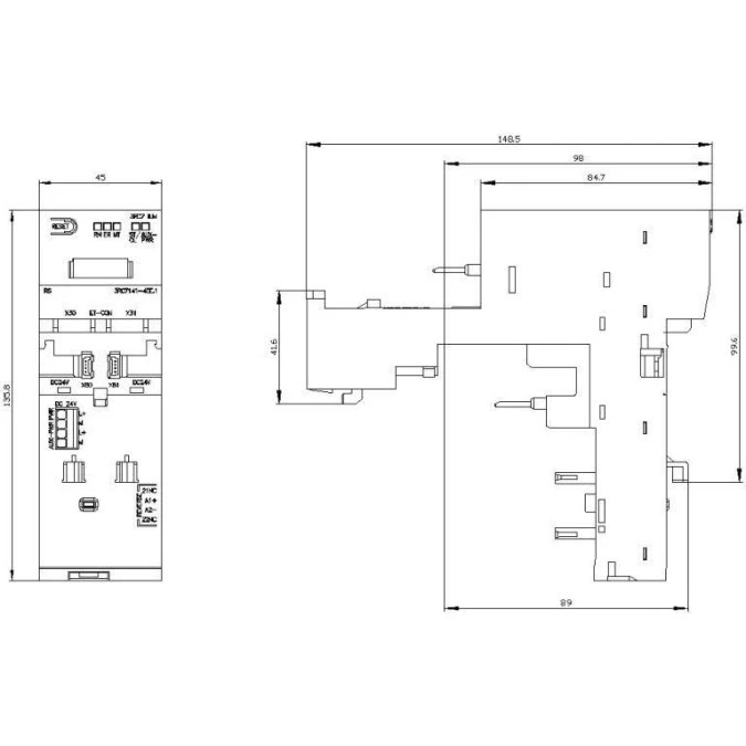 Moduł ILM rozruch rewersyjny Standard 3,5‑32 A do 690 V AC wielkość S0 3RC7141‑4EE01 - obrazek 2