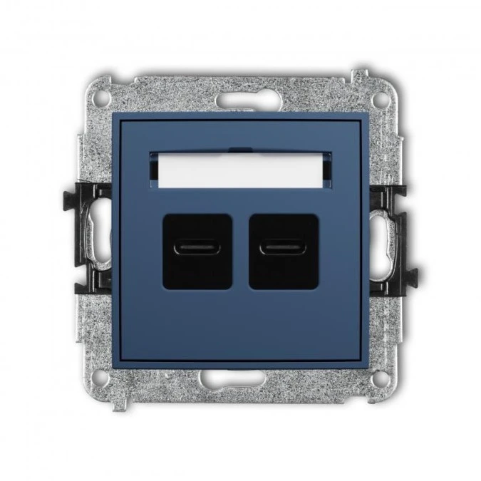 MINI Mechanizm ładowarki USB podwójnej 2xUSB C, 30W max. navy blue 64MCUSB‑9 - obrazek 1