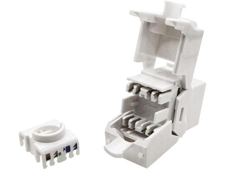 Moduł keystone RJ45 beznarzędziowy UTP kat.5E, SLIM, kolor biały ALANTEC - obrazek 2