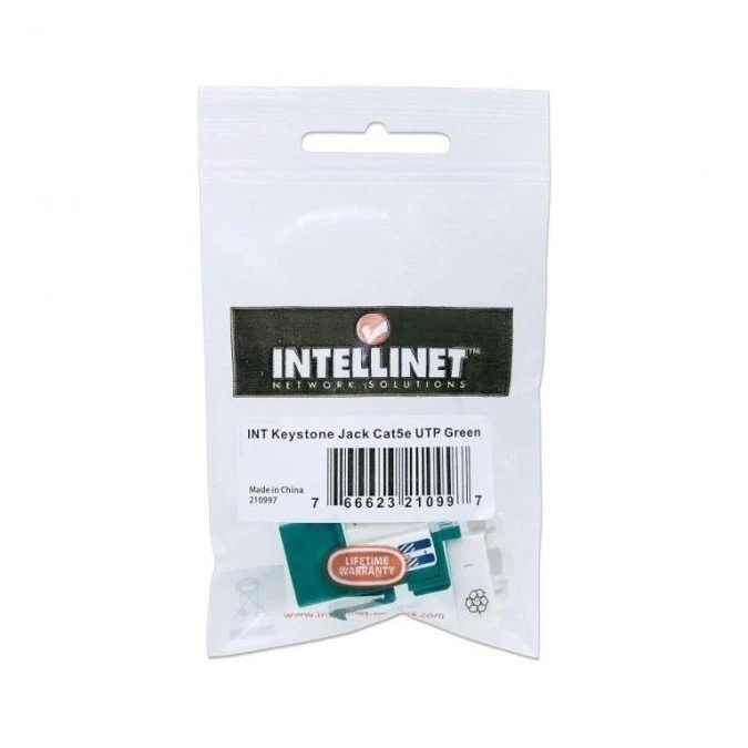 Moduł Keystone RJ45 UTP Cat5e Zielony Punch‑Down - obrazek 3