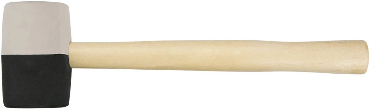 Młotek gumowy 680g śr. 63mm czarno‑biała guma trzonek drewniany 02A355 - obrazek 2