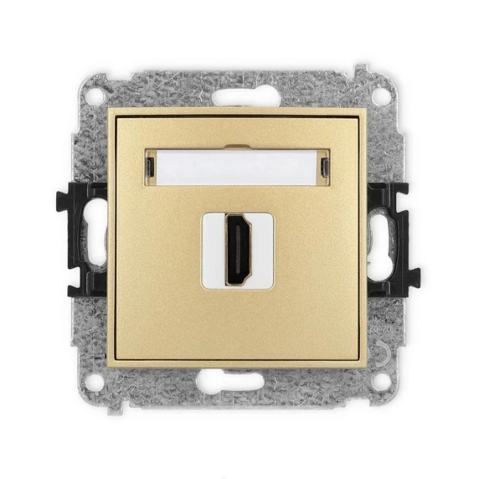 MINI Mechanizm gniazda pojedynczego HDMI 2.1, 8K złoty 29MHDMI‑5 - obrazek 1