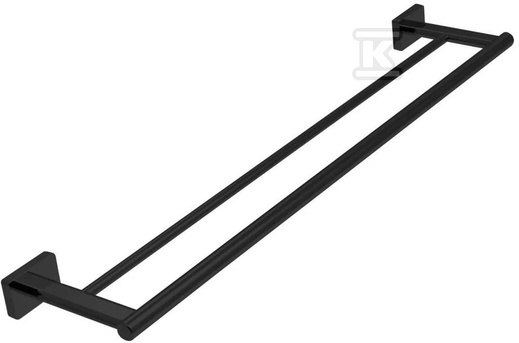 Wieszak na ręcznik podwójny GRETA, 60 cm, czarny mat AGR10BL - obrazek 1