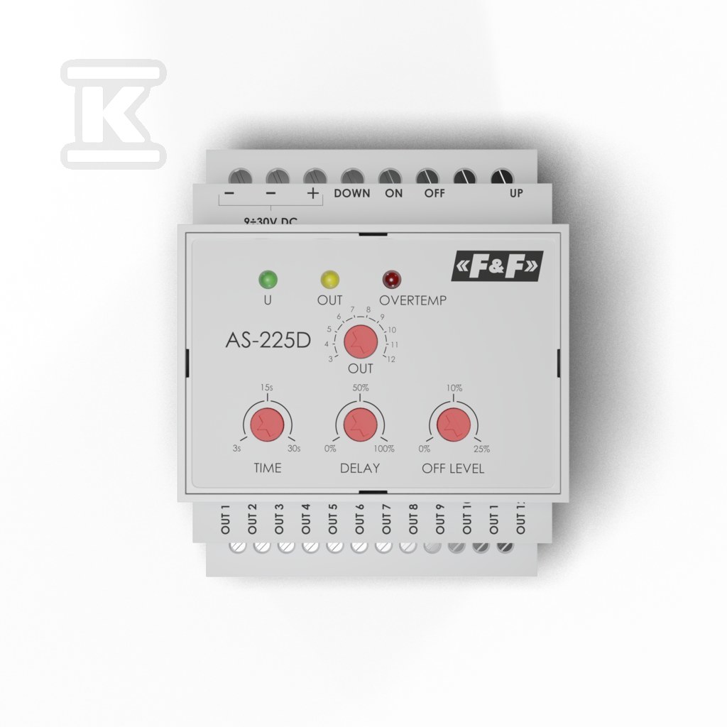 Sterownik schodowy i kaskadowy 12-kanałowy 9-30V DC AS-225D - obrazek 1