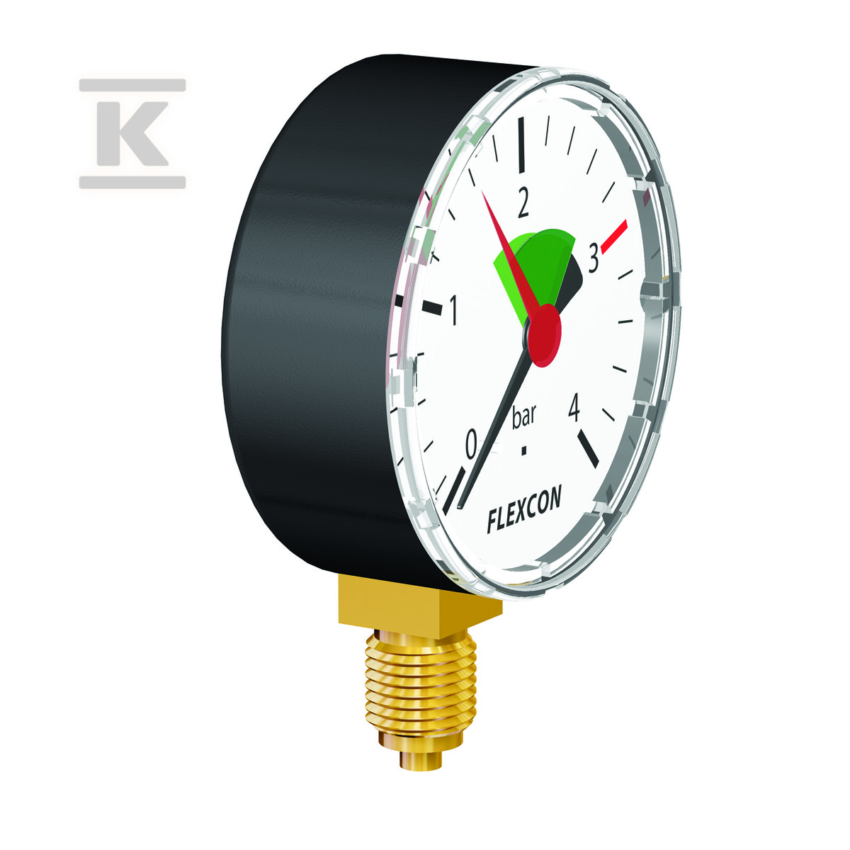 Manometr osiowy 63 mm, 3/8", 1,5-4,0 bar 27213 - obrazek 1