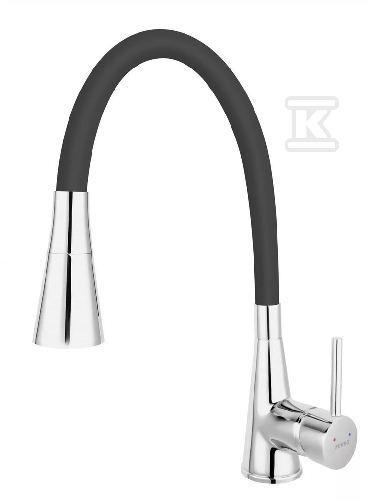 Bateria zlewozmywakowa Zumba II czarna wylewka, 2-Funkcyjna, chrom BZA42B - obrazek 1