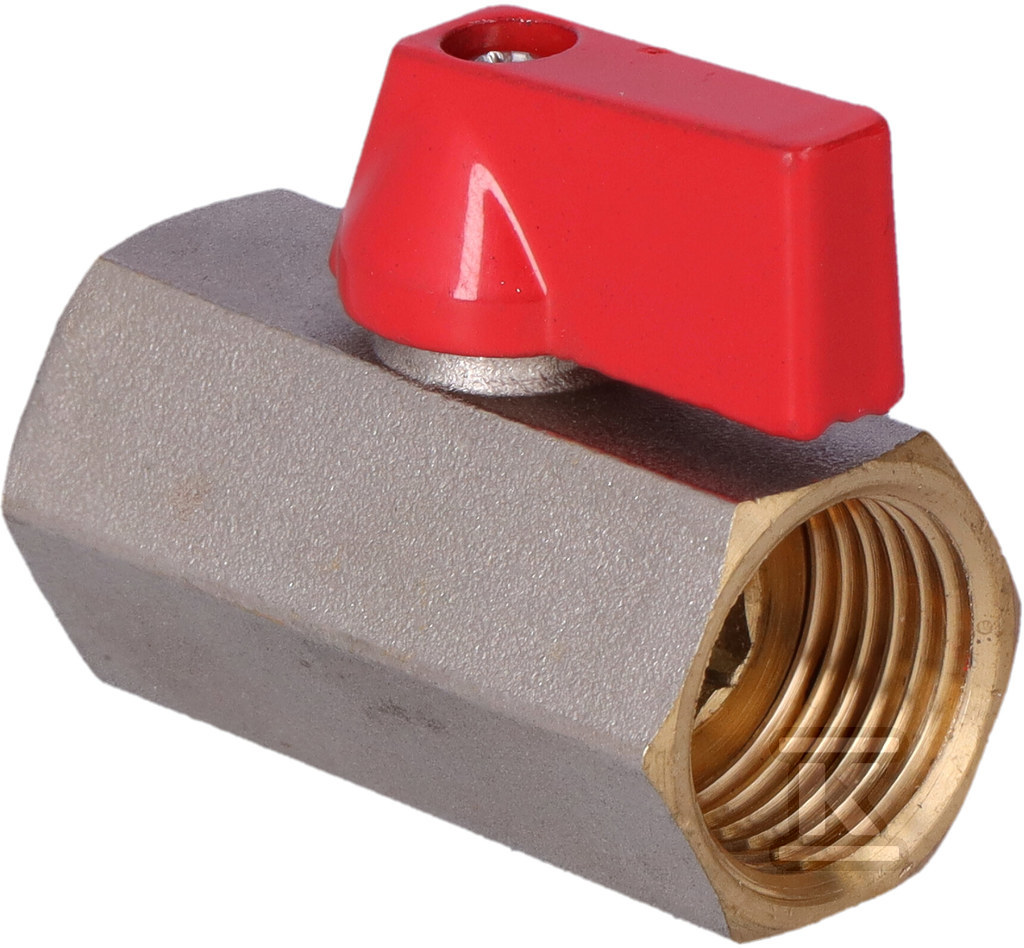 Kurek kulowy mini, nakrętno-nakrętny, 1/2 cala, F-Comfort KRN2 - obrazek 2