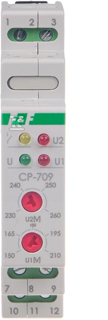 Przekaźnik napięciowy CP-709 jednofazowy, Un=450V+N, I=16A, 1 moduł - obrazek 1