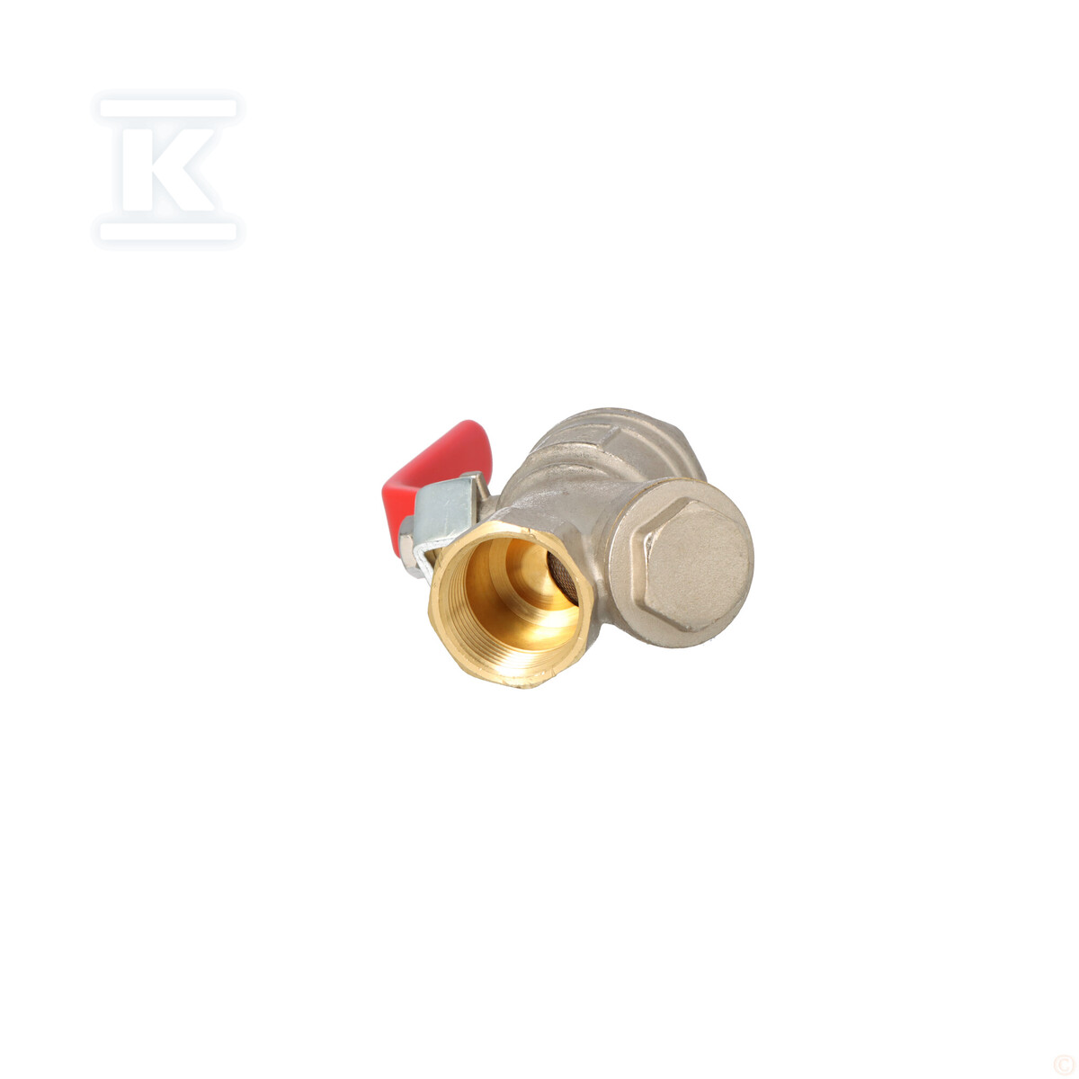 Zawór kulowy nakrętno-nakrętny z dźwignią, z filtrem, 1 cal, F-Power KFPZF3 - obrazek 3