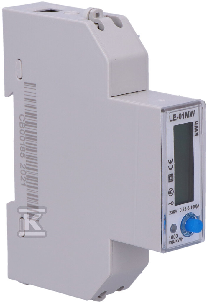 Licznik energii elektrycznej czynnej i biernej LE-01MW - jednofazowy, Modbus RTU, wielotaryfowy - obrazek 2