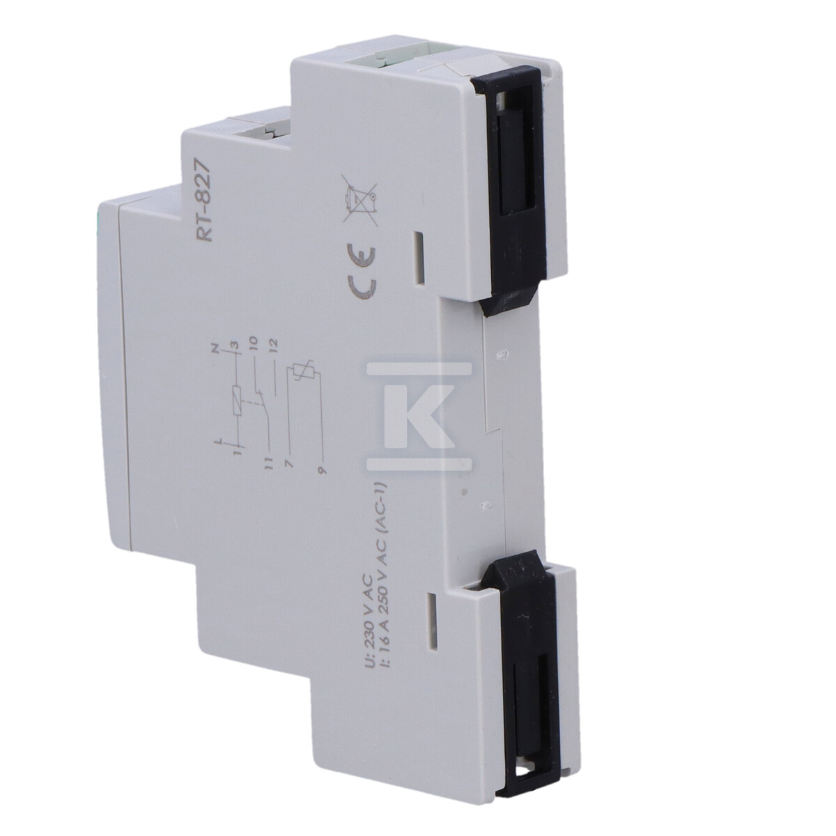 Regulator temperaturyw zakresie od 0 do 99st.C, I=16A, 1moduł RT-827 - obrazek 3