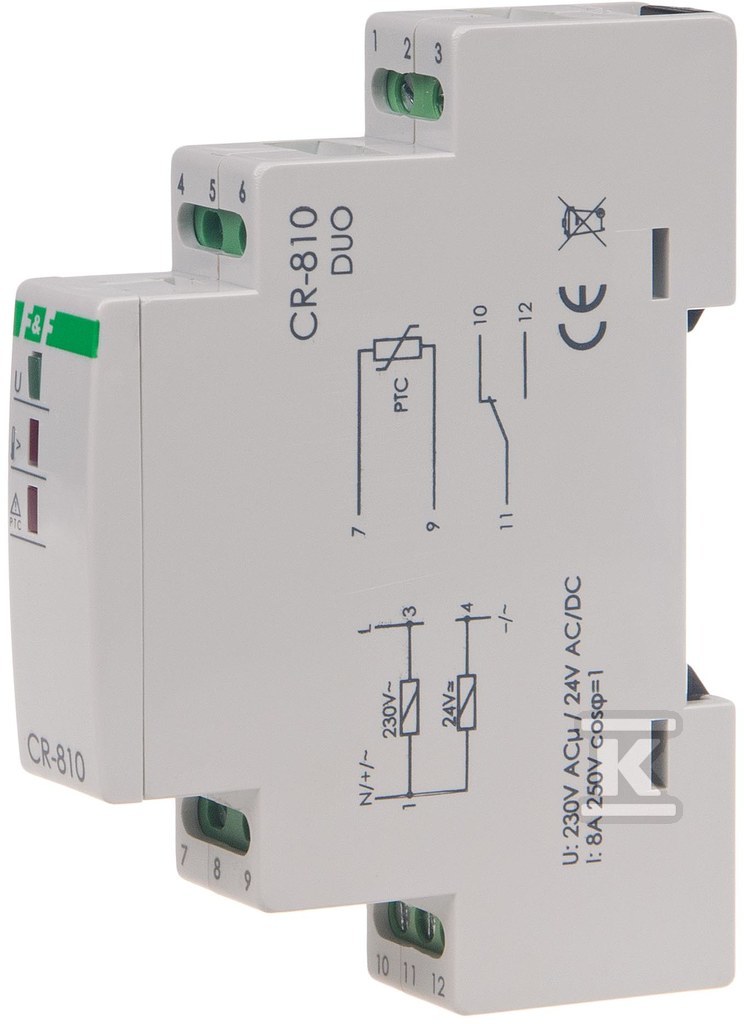 Przekaźnik rezystancyjny 16A Szyna CR-810 CR-810DUO - obrazek 3