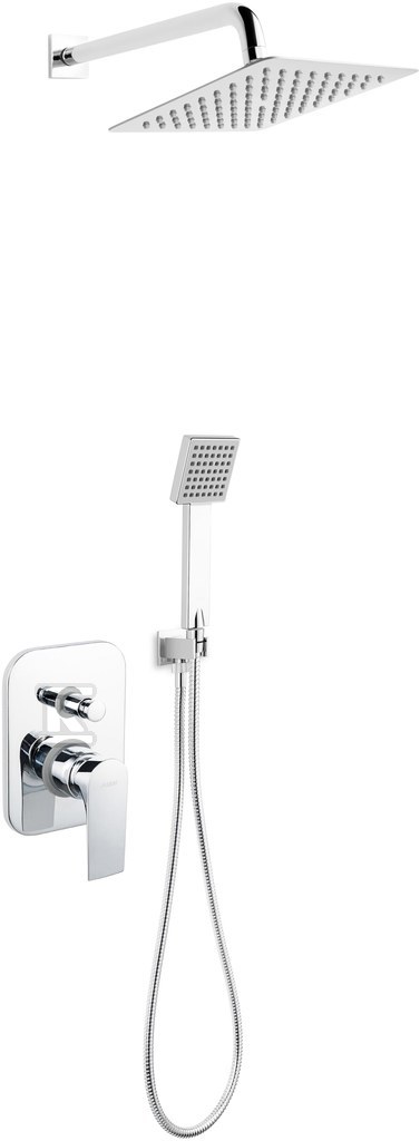 Zestaw prysznicowy Algeo Square podtynkowy, z baterią, chrom BAQ7P-SET1-S - obrazek 1