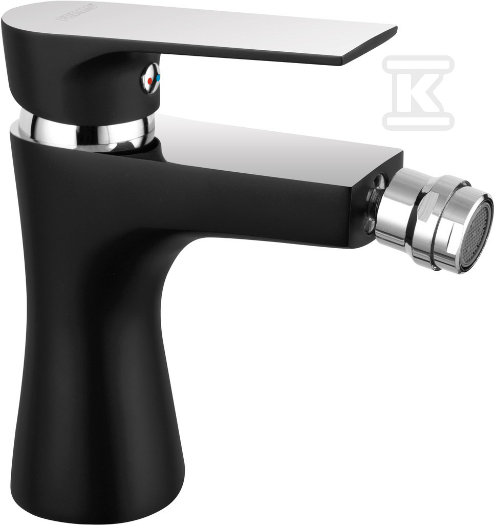 Bateria bidetowa Algeo Square Black / Chrome stojąca, czarny / chrom BAQ6BLC - obrazek 1