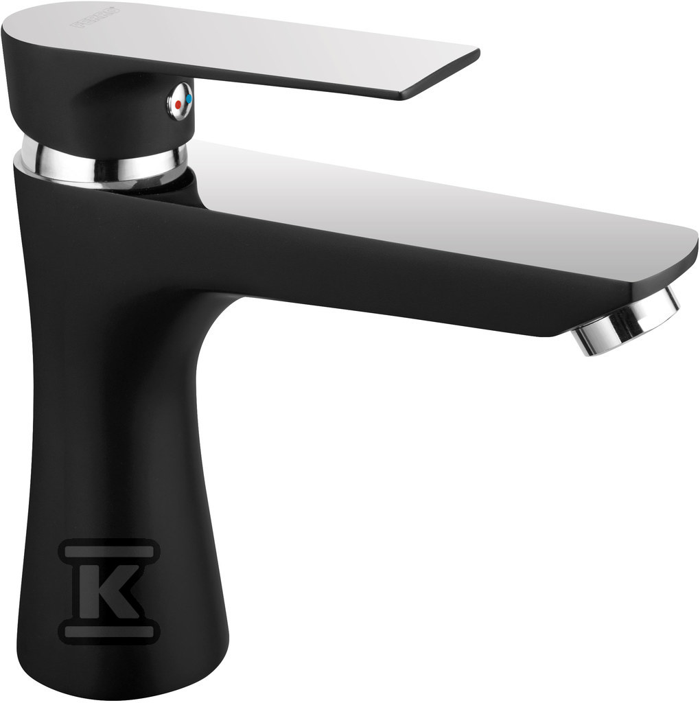 Bateria umywalkowa Algeo Square Black / Chrome stojąca, czarny / chrom BAQ2BLC - obrazek 1