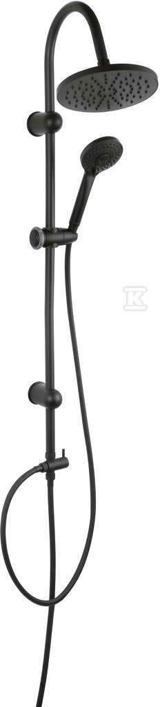 Zestaw prysznicowy Rondo Black z deszczownią, czarny NP21-BL - obrazek 1
