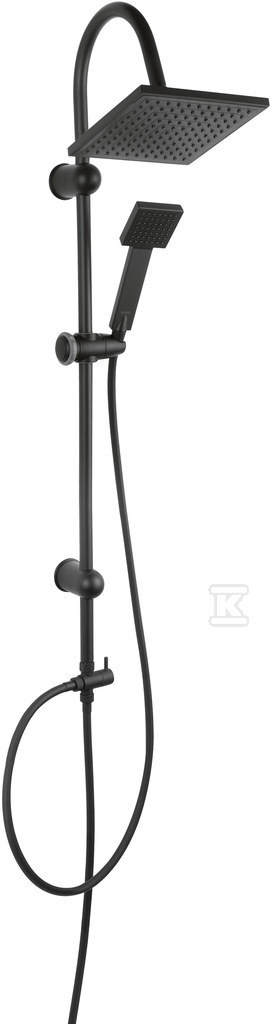 Zestaw prysznicowy Squerto Black z deszczownią, czarny NP22-BL - obrazek 1