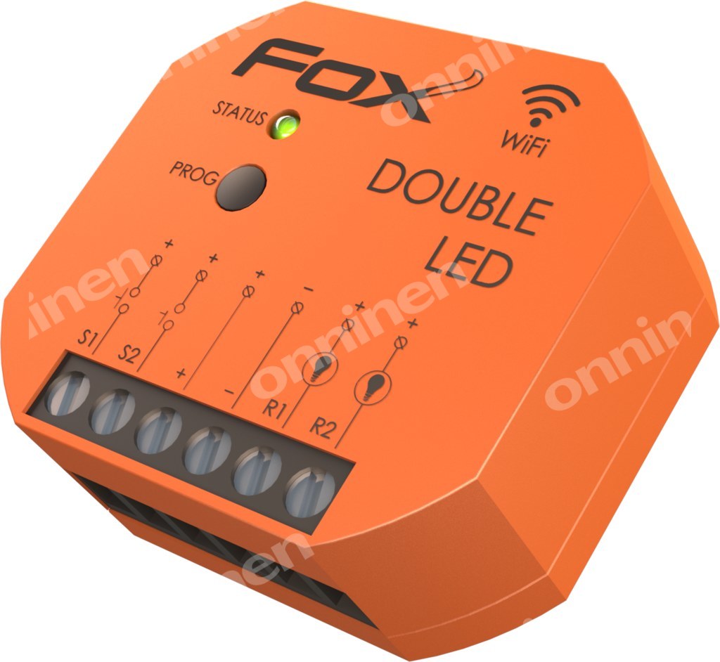 Sterownik 2-kanałowy Wi-Fi DOUBLE LED FOX - do oświetlenia LED 12/24V WI-LED2S2-P - obrazek 1