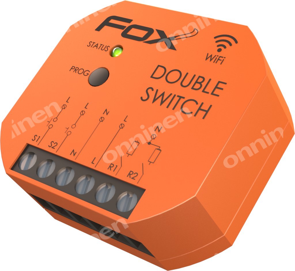 Przekaźnik Wi-Fi 2 kanałowy 230V DOUBLE SWITCH FOX WI-R2S2-P - obrazek 1