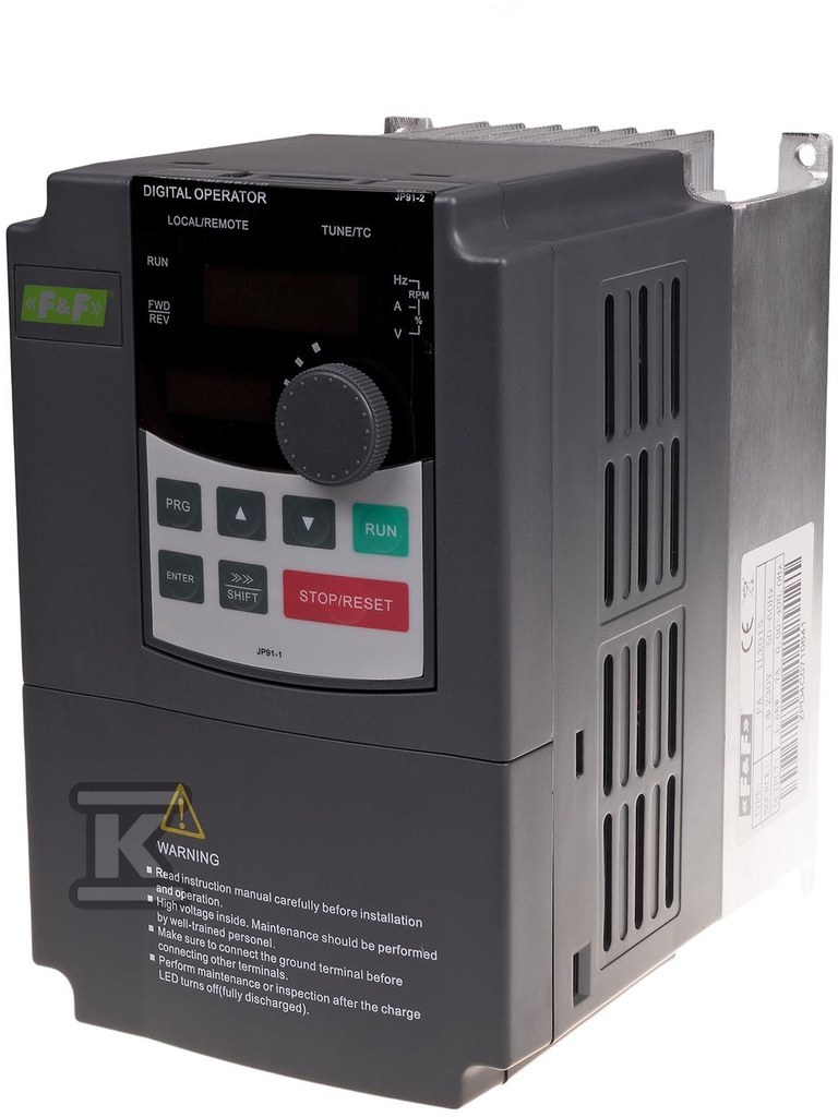 Falownik jednofazowy Uwe=230V AC, Iwe=9A, Uwy=3x230V AC, Iwy=4A, Pmax=0,75kW FA-1L007