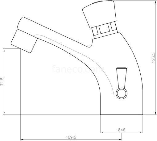 Bateria umywalkowa czasowa z mieszaczem ręcznym 9007 FAN9007 - obrazek 2