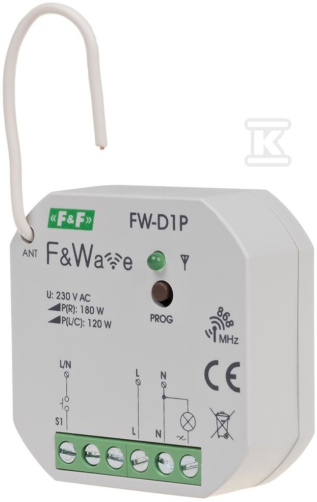 Radiowy ściemniacz uniwersalny 230V - montaż PDT 85÷265V AC/DC FW-D1P - obrazek 2