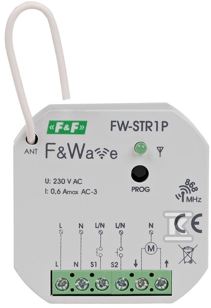 Radiowy sterownik rolet 230V- montaż PDT 85÷265V AC/DC FW-STR1P