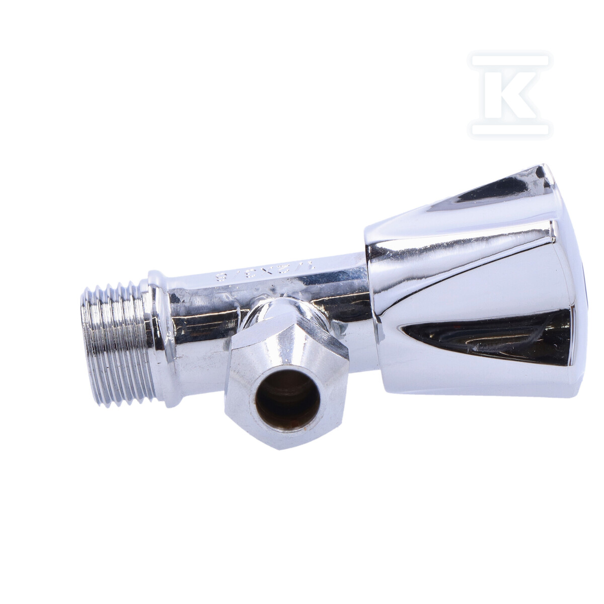 Zawór grzybkowy kątowy 1/2"x3/8" ze złączką do rury miedzianej O 10mm Z240 - obrazek 3