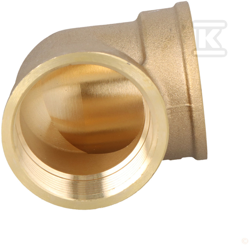 Kolanko mosiężne 6/4" nakrętno-nakrętne żółte K07Z - obrazek 2