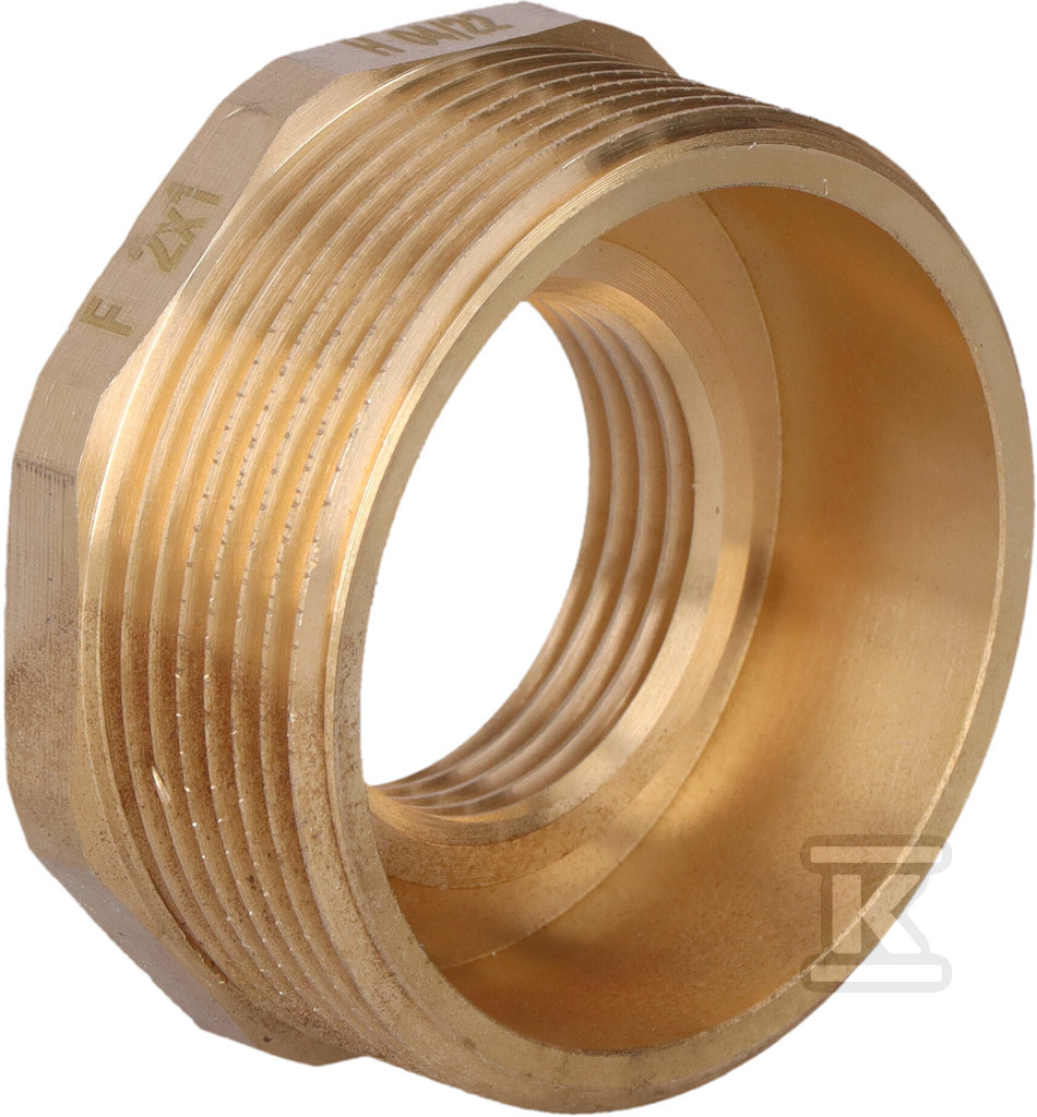 Redukcja mosiężna 2"x1" żółta R10Z - obrazek 2