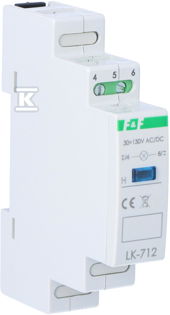 Lampka sygnalizacyjna LK-712 B 1xLED nieb., Un=30÷130V AC/DC LK-712B-30-130V - obrazek 2