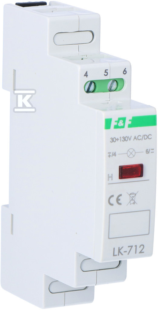 Lampka sygnalizacyjna LK-712 R 1xLED czerw., Un=30÷130V AC/DC LK-712R-30-130V - obrazek 2