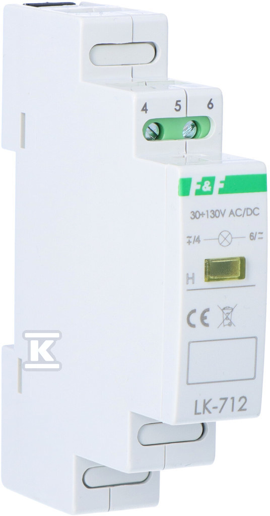 Lampka sygnalizacyjna LK-712 Y 1xLED żółta, Un=30÷130V AC/DC LK-712Y-30-130V - obrazek 2