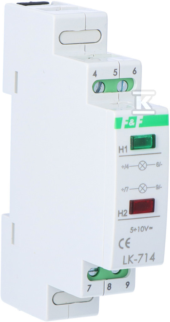 Lampka sygnalizacyjna zasilania-dustanowa LK-714 5÷10V Lampka kontrolna zasilania 2XLED (czerwona zielona) Un=5÷10V 130÷260V AC/DC LK-714-5-10V - obrazek 2