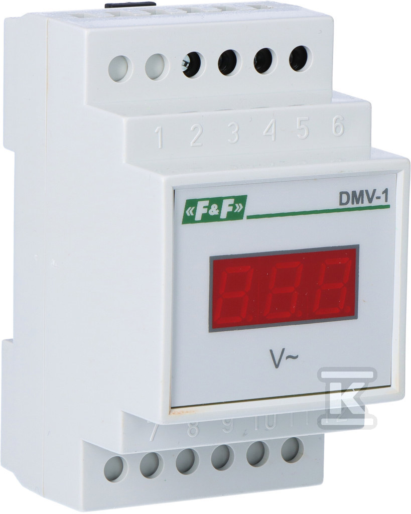 Lampka sygnalizacyjna zasilania-dustanowa DMV-1 Cyfrowy wskaźnik napięcia jednofazowy zakres wskazań 100÷300V 3 moduły - obrazek 2