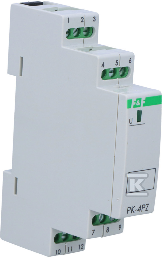 Przekaźnik elektromagnetyczny PK-4PZ 230V AC, styk: 2P I=2x8A, 2Z I=2x8A, 1 moduł PK-4PZ-230V - obrazek 2