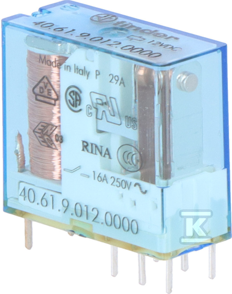 Przekaźnik 1P 16A 12V Dc 40.61.9.012.0000 - obrazek 2