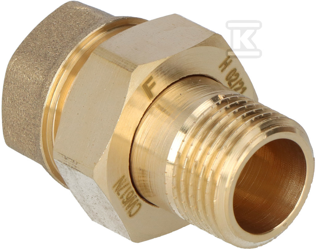 Śrubunek mosiężny 1/2" prosty z oringiem SGU2 - obrazek 2
