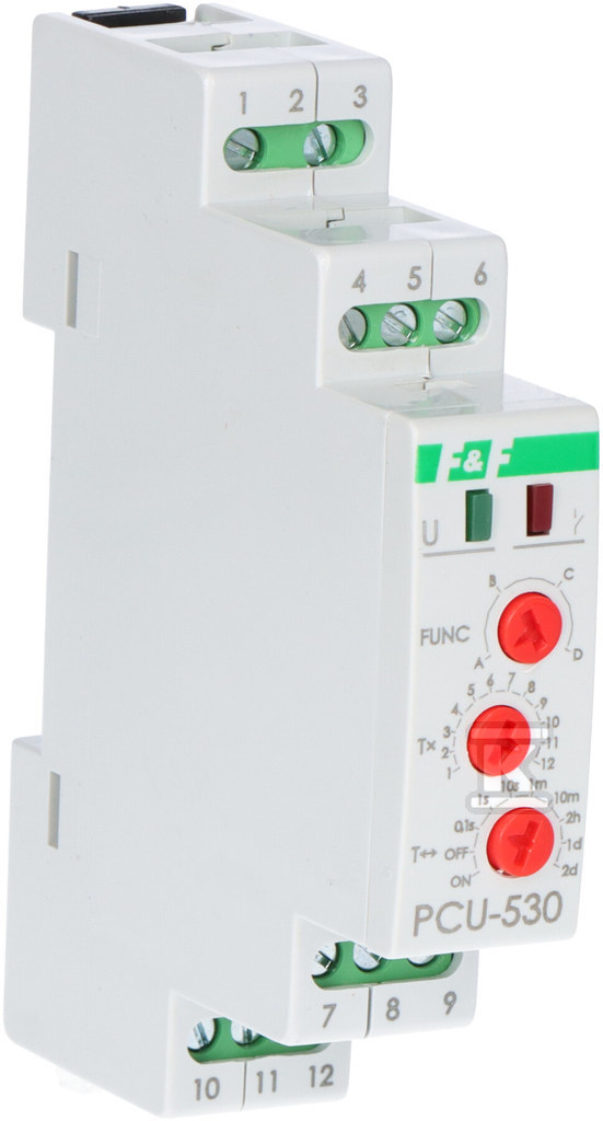 Przekażnik czasowy 10-funkcyjny 3xNO/NC 100-264V AC/DC PCU-530 - obrazek 2