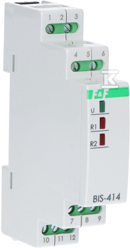 Przekaźnik bistabilny, sekwencyjny, na szynę DIN, z przekaźnikiem inrush 160A/20ms 24V BIS-414-LED-24V - obrazek 2