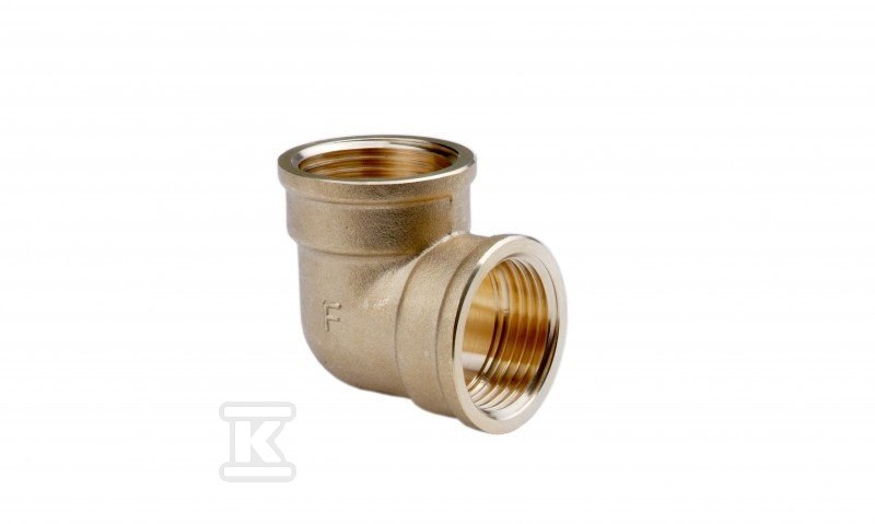 Kolanko mosiężne 1″ nakrętno-nakrętne żółte K05Z