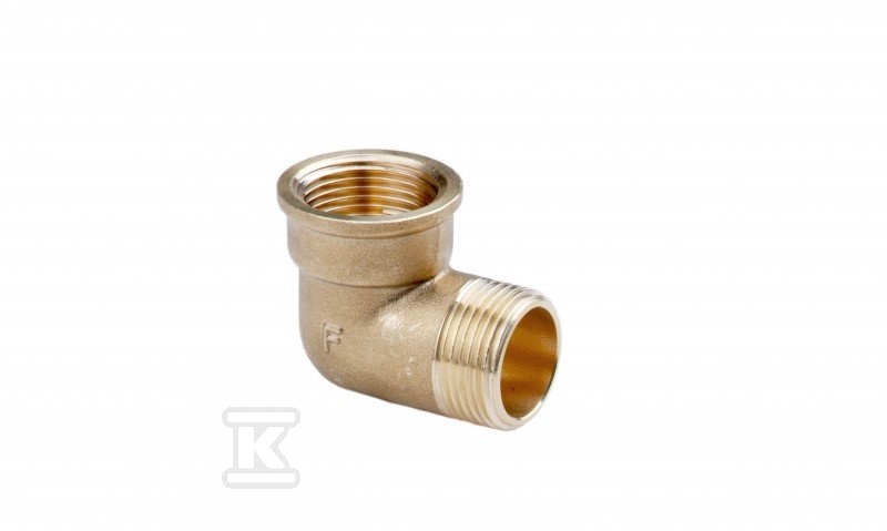 Kolanko mosiężne 1″ nakrętno-wkrętne żółte K11Z