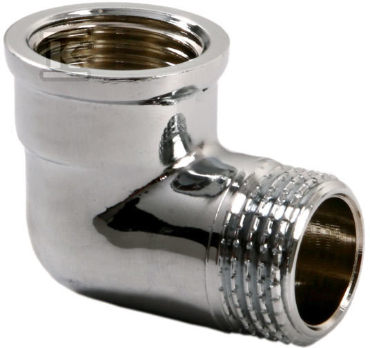 Kolanko mosiężne 1/2″ nakrętno-wkrętne chrom K12C