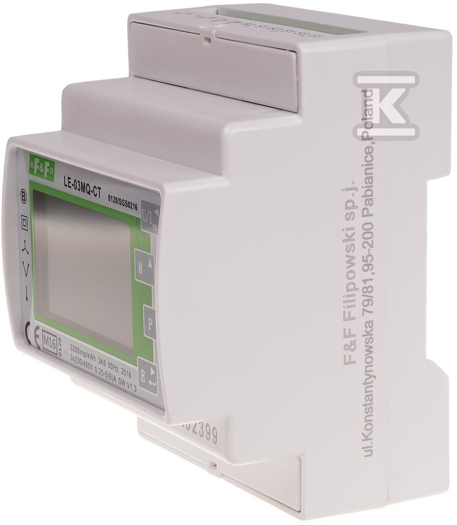 Licznik energii elektrycznej LE03MQ - trójfazowy, dwukierunkowy pośredni, półpośredni Modbus RTU,100(5)A. MID LE-03MQ-CT - obrazek 3