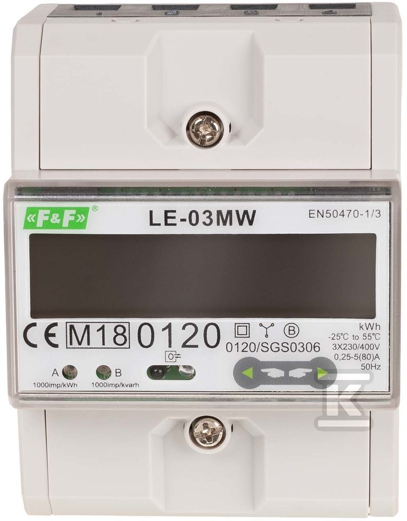 Zestaw do monitoringu energii: licznik energii elektrycznej- trójfazowy LE-03MW, dwukierunkowy, do pomiaru bezpośredniego + integrator liczników energii WI-MODBUS-D DTB102 - obrazek 2
