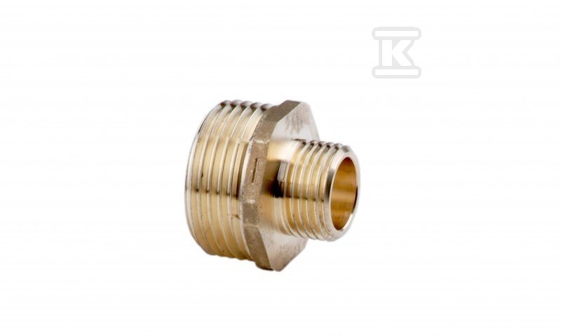 Nypel redukcyjny mosiężny 1/2"x1/4" żółty N09Z - obrazek 1
