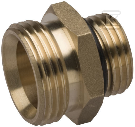 Nypel do rozdzielacza mosiężny 3/4"x1/2" z oringiem żółty N10ZOR - obrazek 1