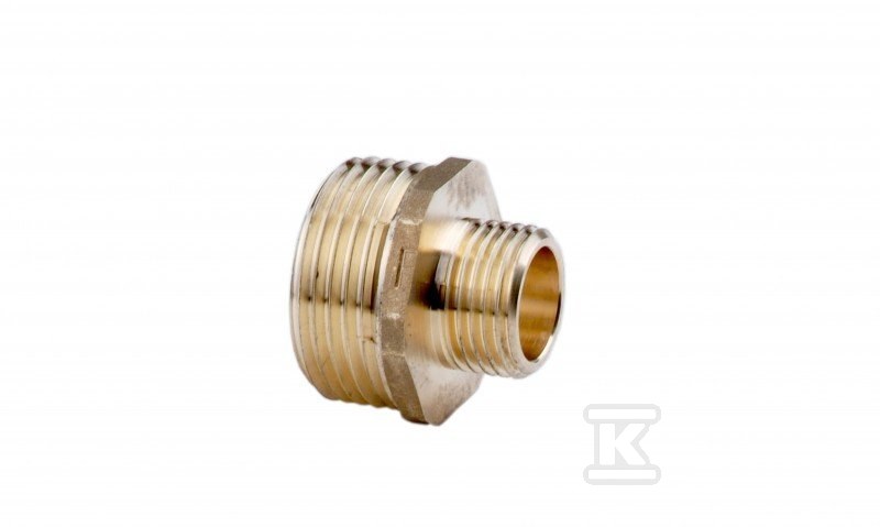 Nypel redukcyjny mosiężny 3/4"x1/2" żółty N10Z - obrazek 1